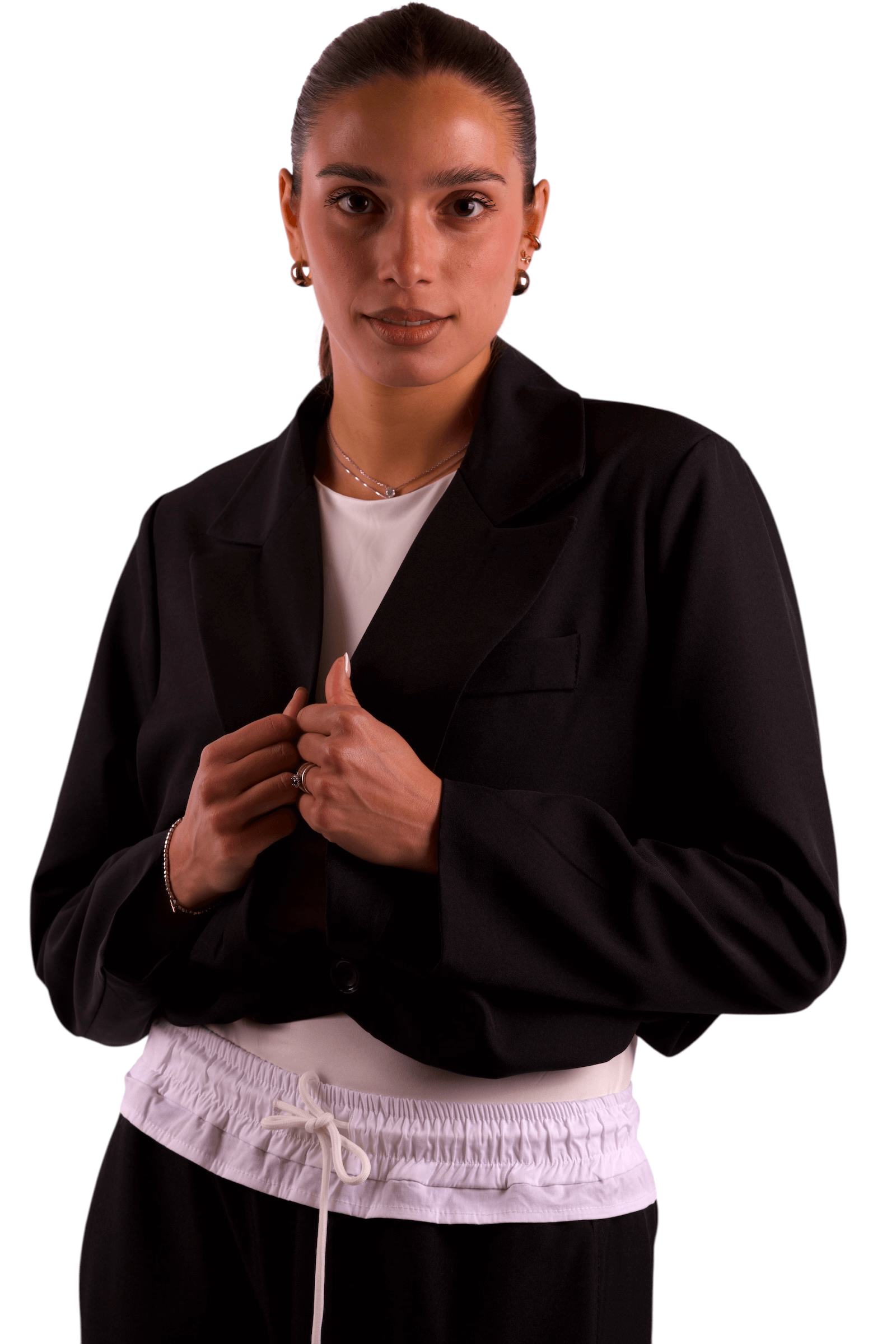 Coordinato Black Blazer cropped e pantalone comfort fit
