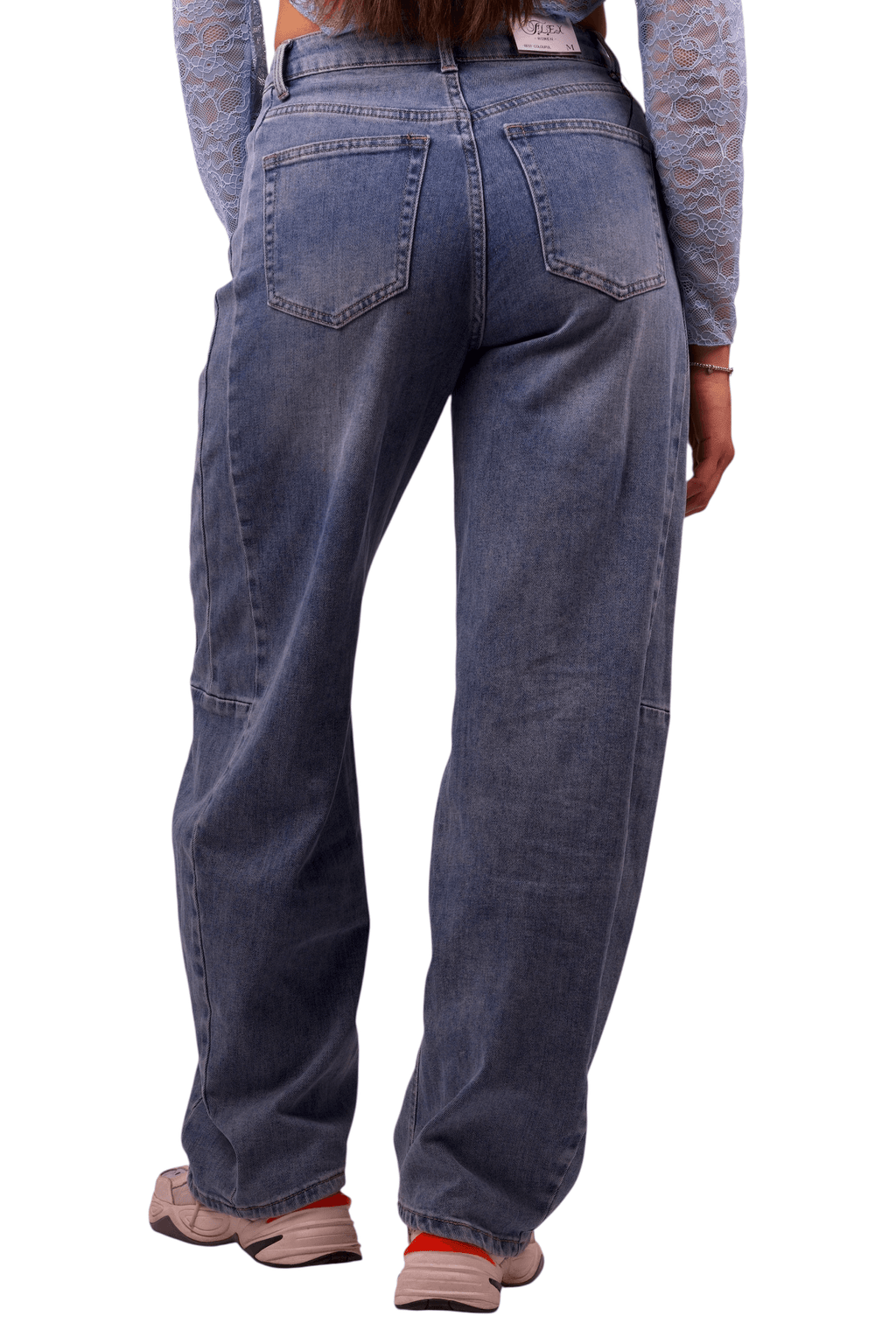 Jeans Vita Alta Wide Leg Denim  Chiaro
