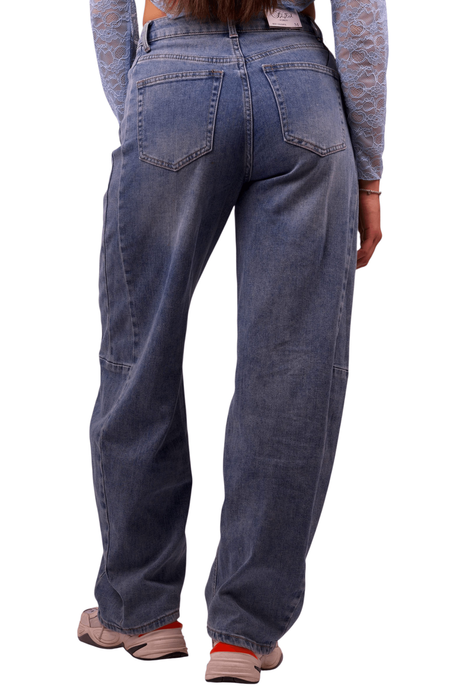 Jeans Vita Alta Wide Leg Denim  Chiaro