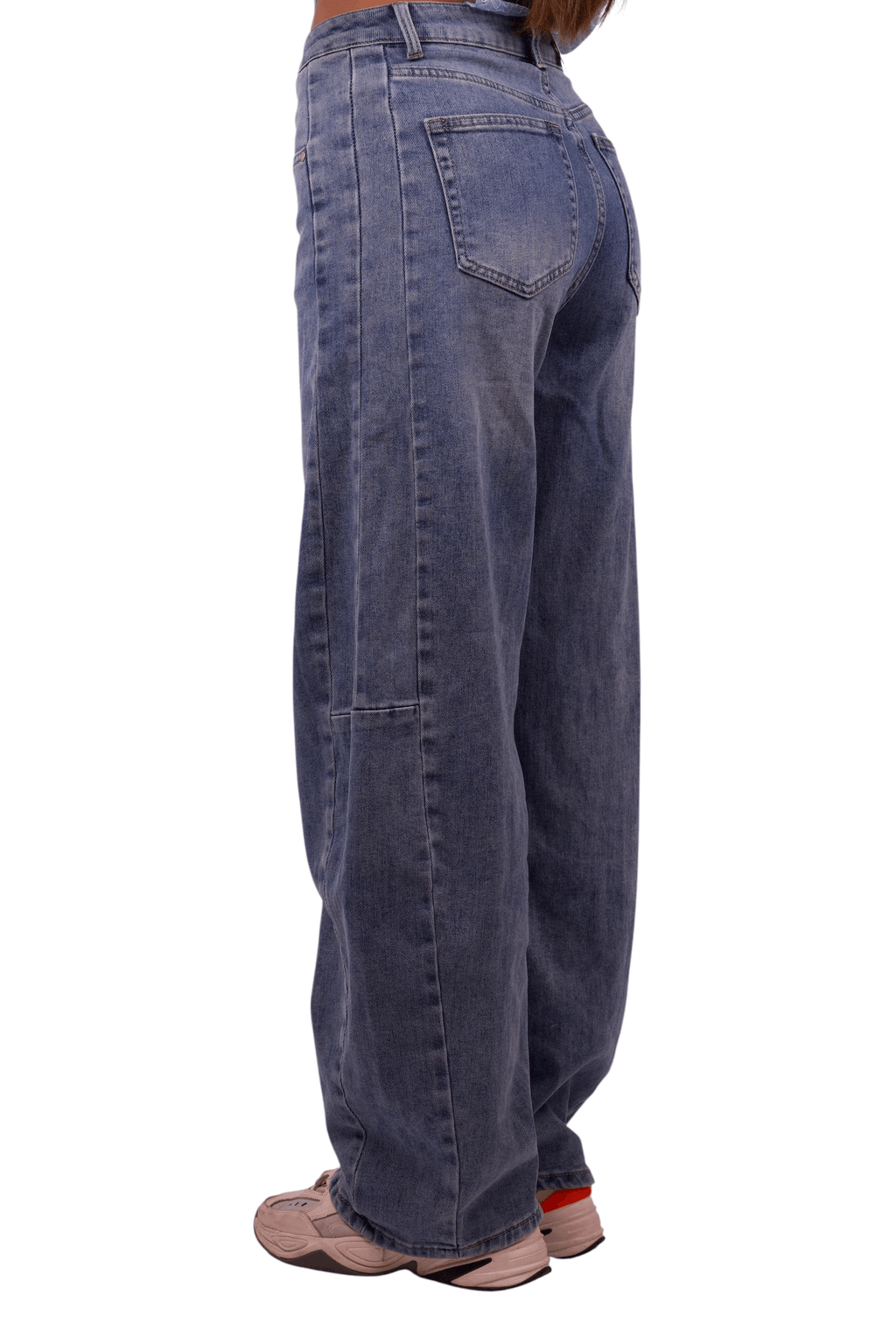 Jeans Vita Alta Wide Leg Denim  Chiaro