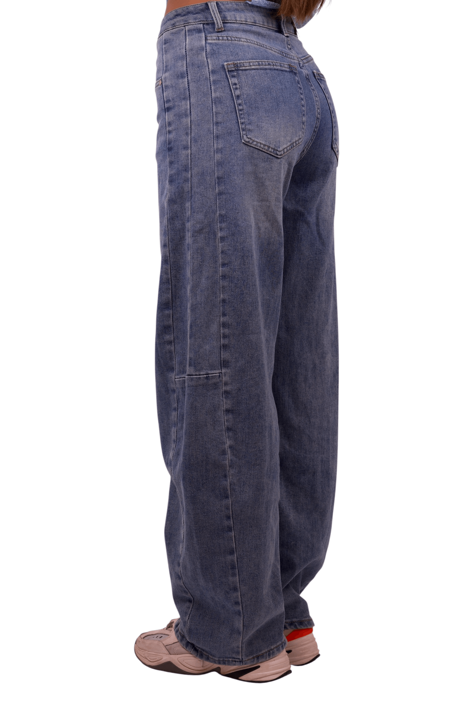 Jeans Vita Alta Wide Leg Denim  Chiaro