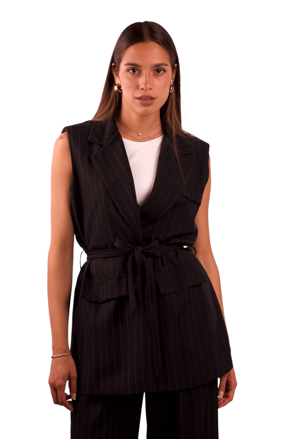 Completo Gessato Black Smanicato