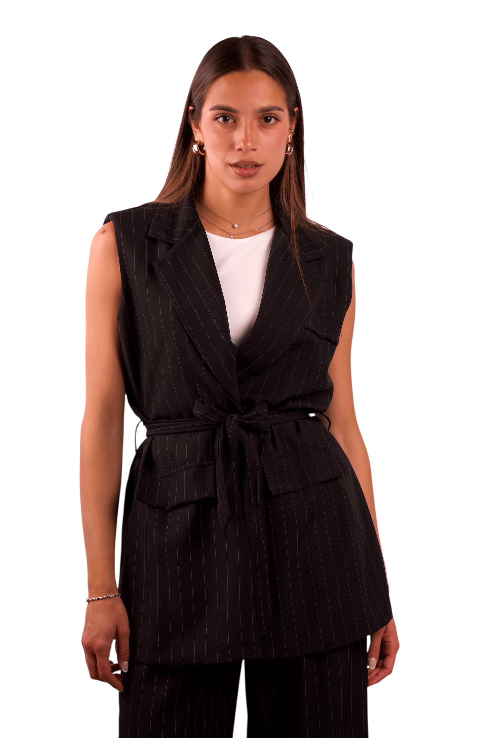 Completo Gessato Black Smanicato